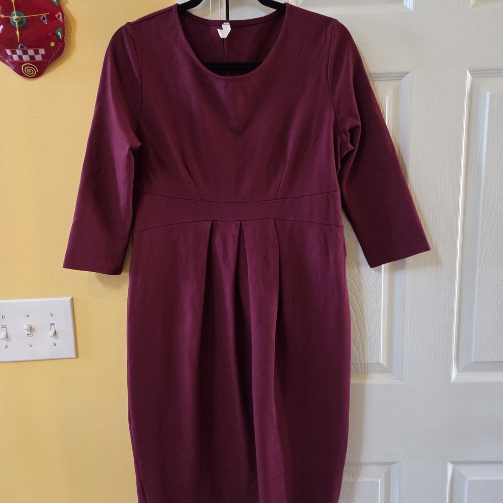 Elegant Burgundy Women's Dress
